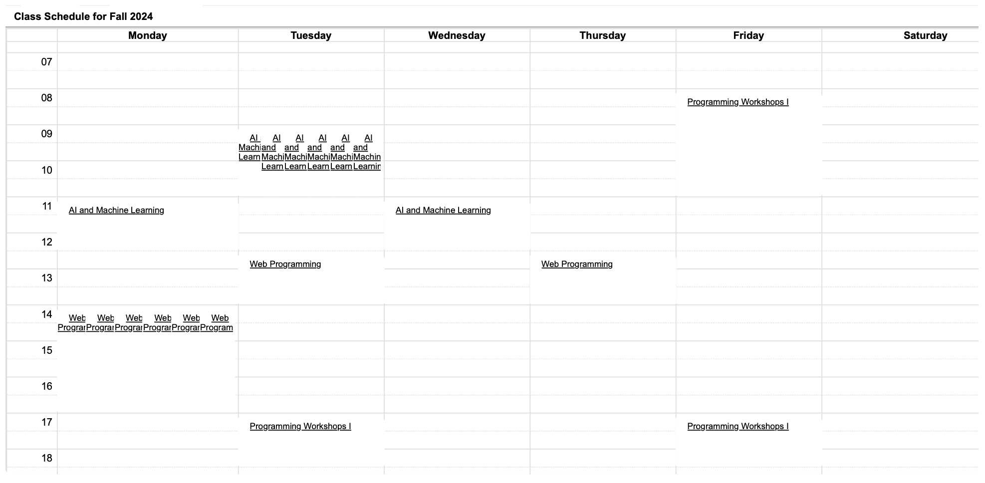 schedule